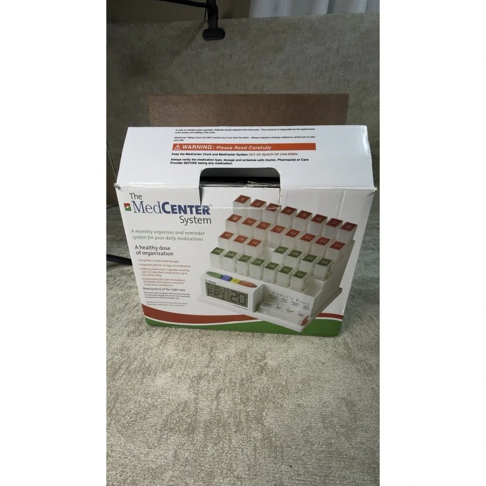 30 Day Pill Organizer W/ Talking Alarm Clock Medication Reminder System
